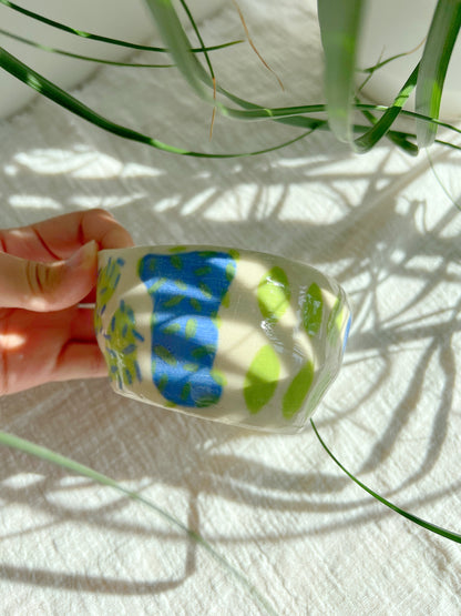 Green & Blue Pastel Bowl With Matching Mini Soy Sauce Bowl *2 Pieces*