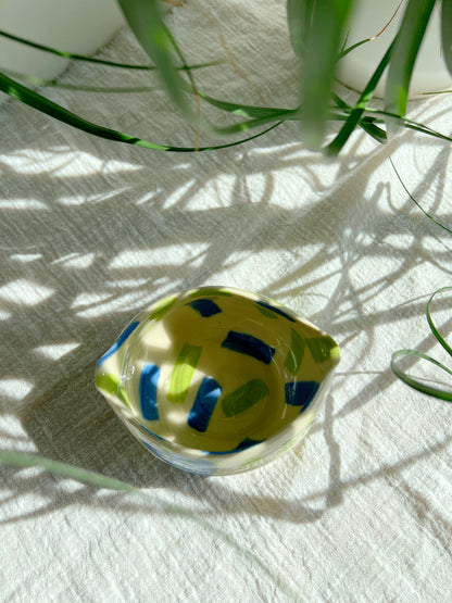 Green & Blue Pastel Bowl With Matching Mini Soy Sauce Bowl *2 Pieces*