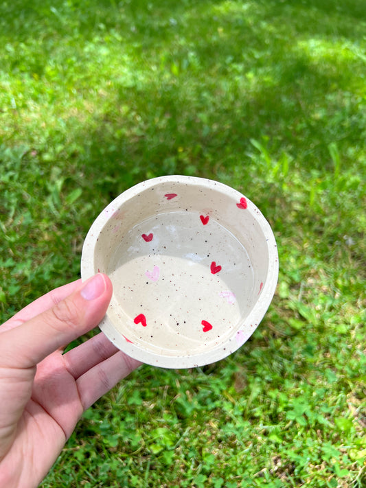 Red Hearts Pet Bowl