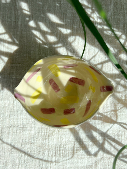 Purple & Yellow Pastel Bowl With Matching Mini Bowl *2 Pieces*