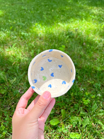 Blue Hearts Pet Bowl