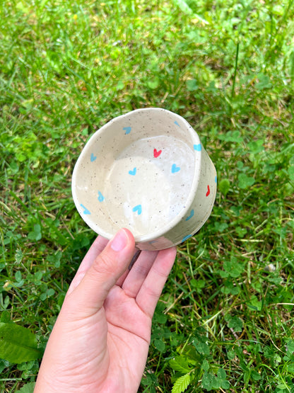 Baby Blue Hearts Pet Bowl