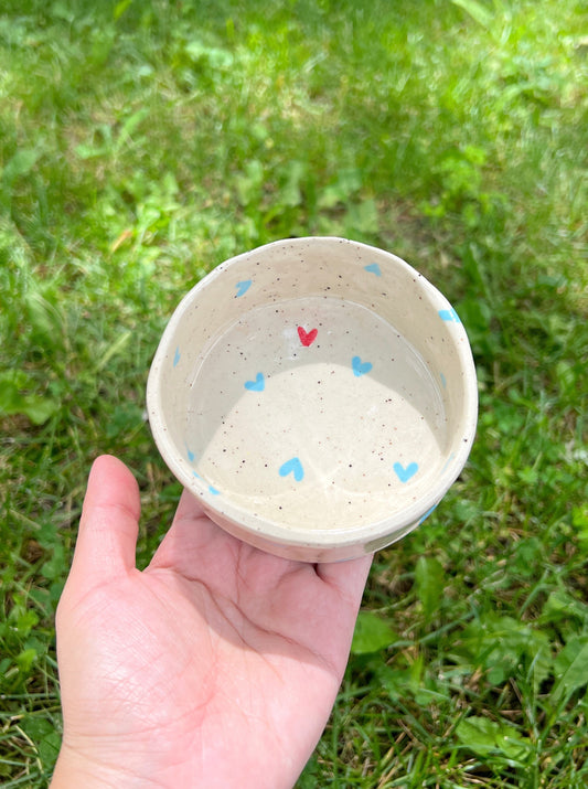 Baby Blue Hearts Pet Bowl