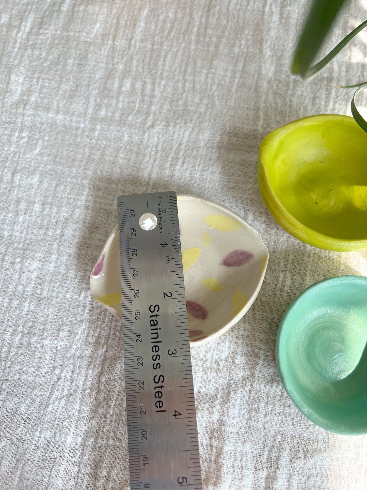 Purple & Yellow Pastel Bowl With Matching Mini Bowl *2 Pieces*