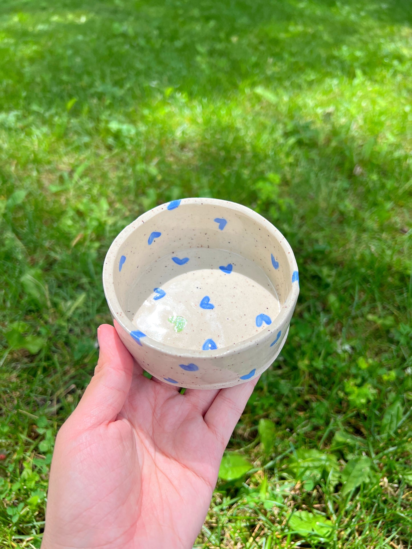 Blue Hearts Pet Bowl