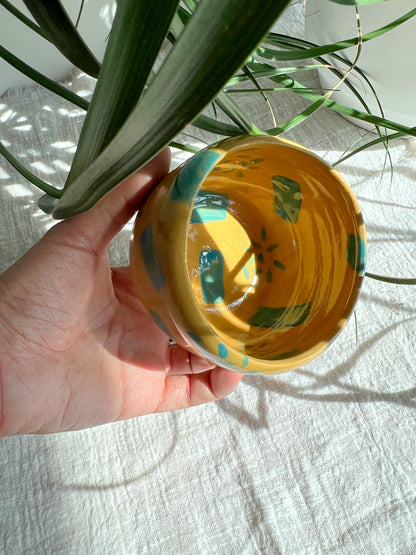 Tan & Teal Matcha Cup