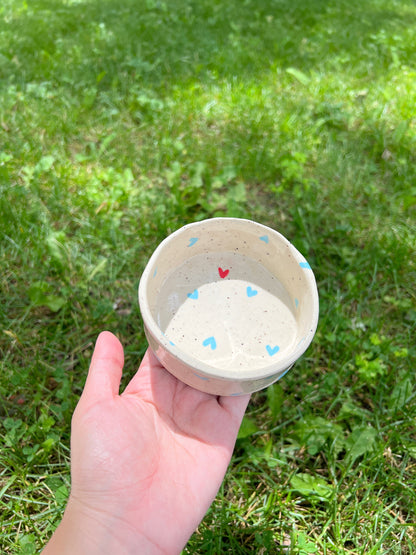 Baby Blue Hearts Pet Bowl