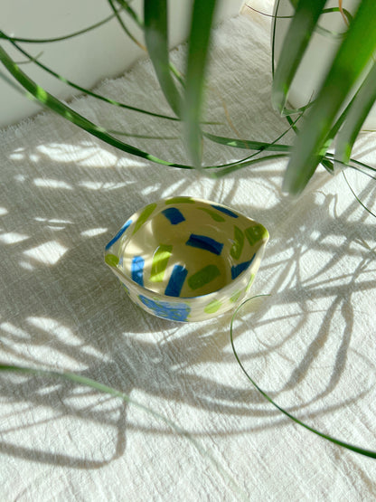 Green & Blue Pastel Bowl With Matching Mini Soy Sauce Bowl *2 Pieces*