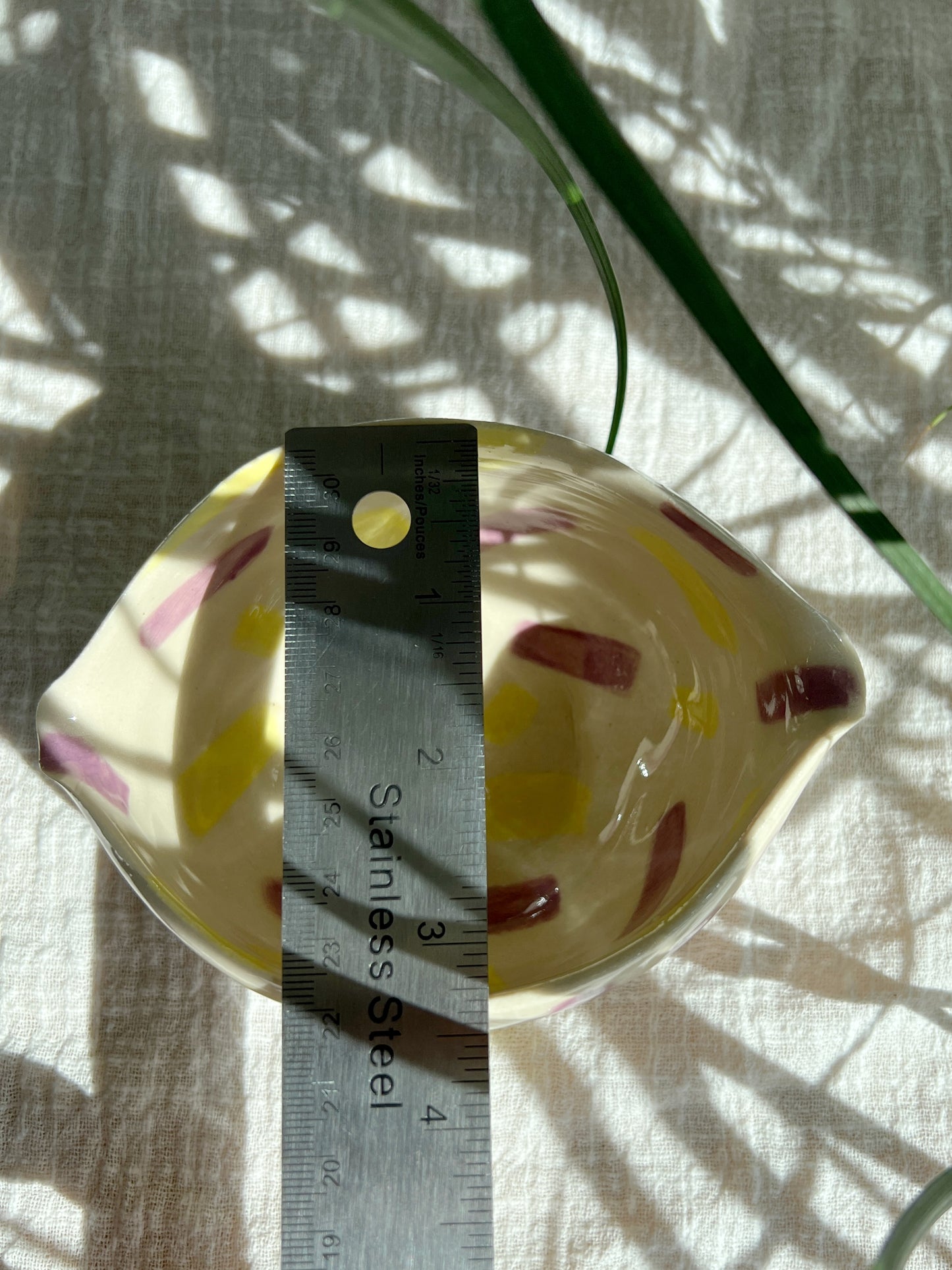 Purple & Yellow Pastel Bowl With Matching Mini Bowl *2 Pieces*