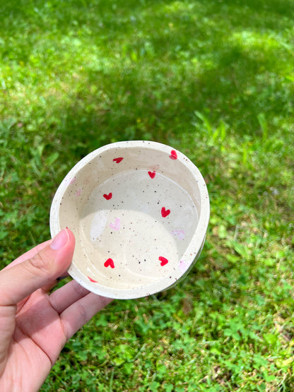 Red Hearts Pet Bowl