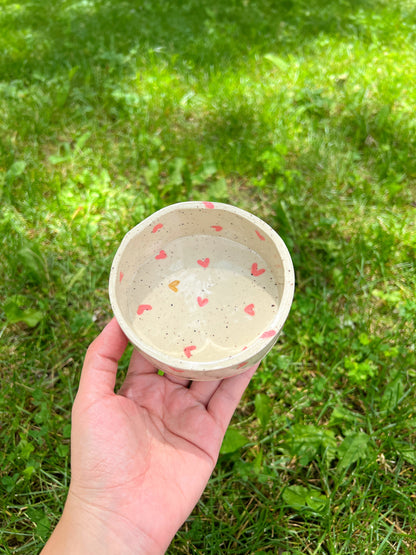 Pink Hearts Pet Bowl