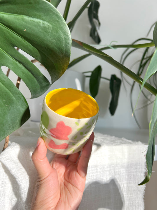 Yellow Pink & Green Blobby Cup