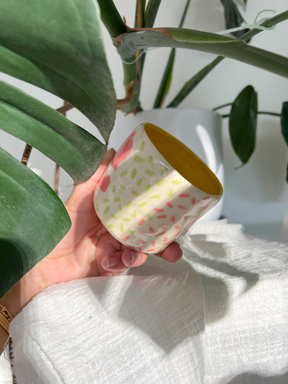 Yellow Pink & Green Blobby Cup