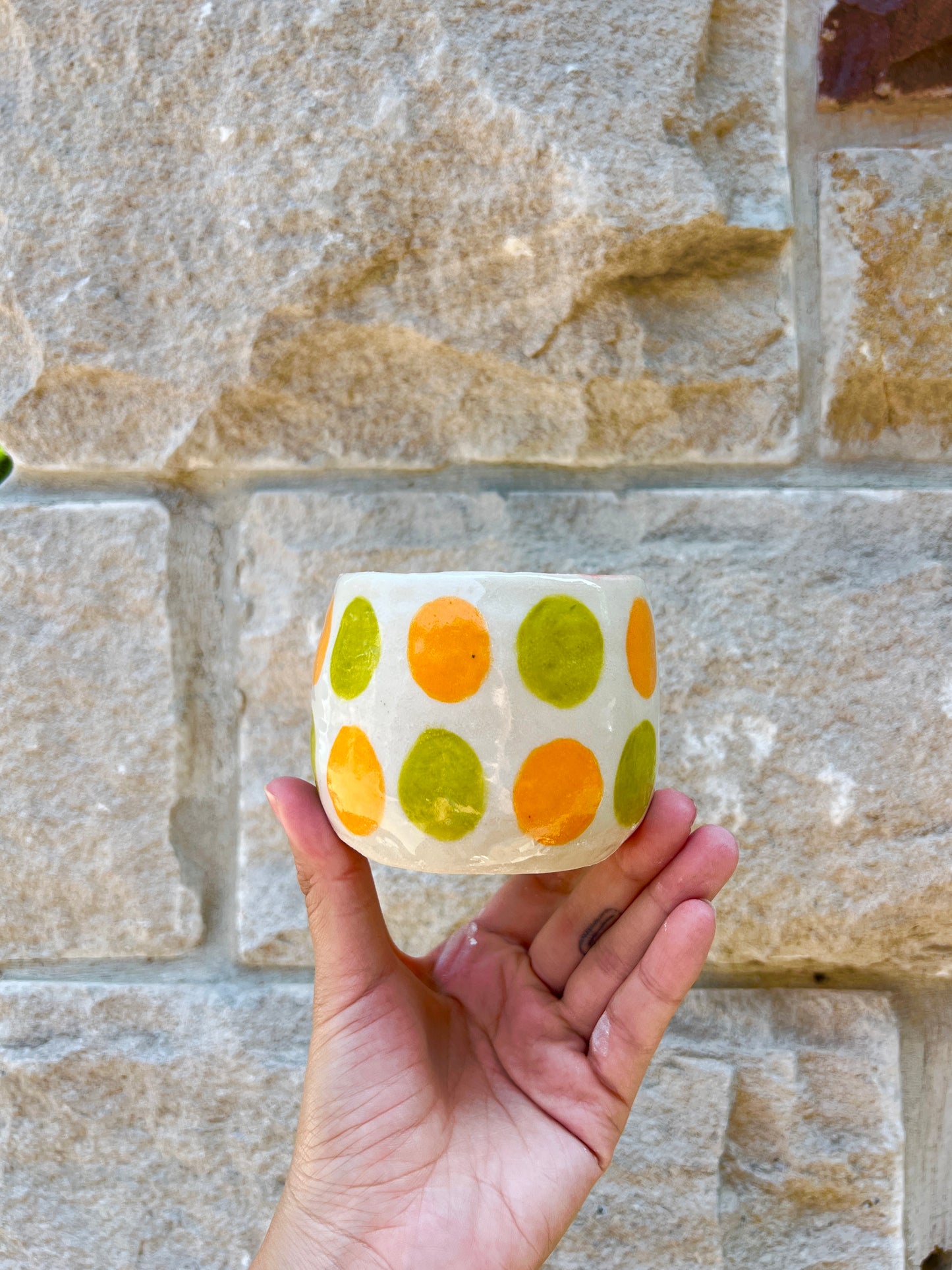 Green & Orange Hump Cup Mug