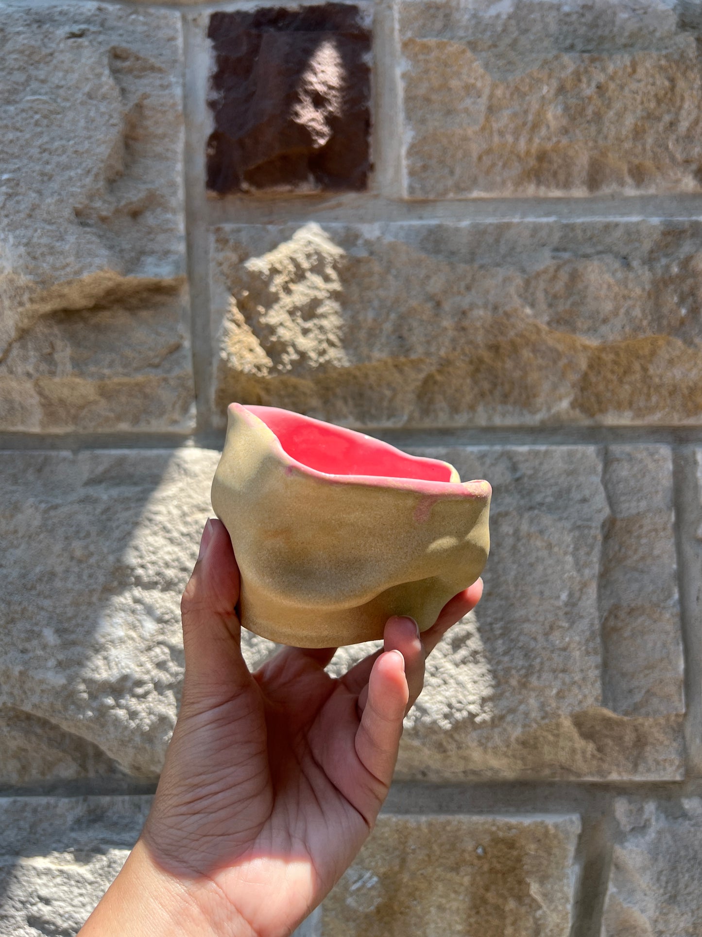 Pink Wheat Wavy Cup Bowl