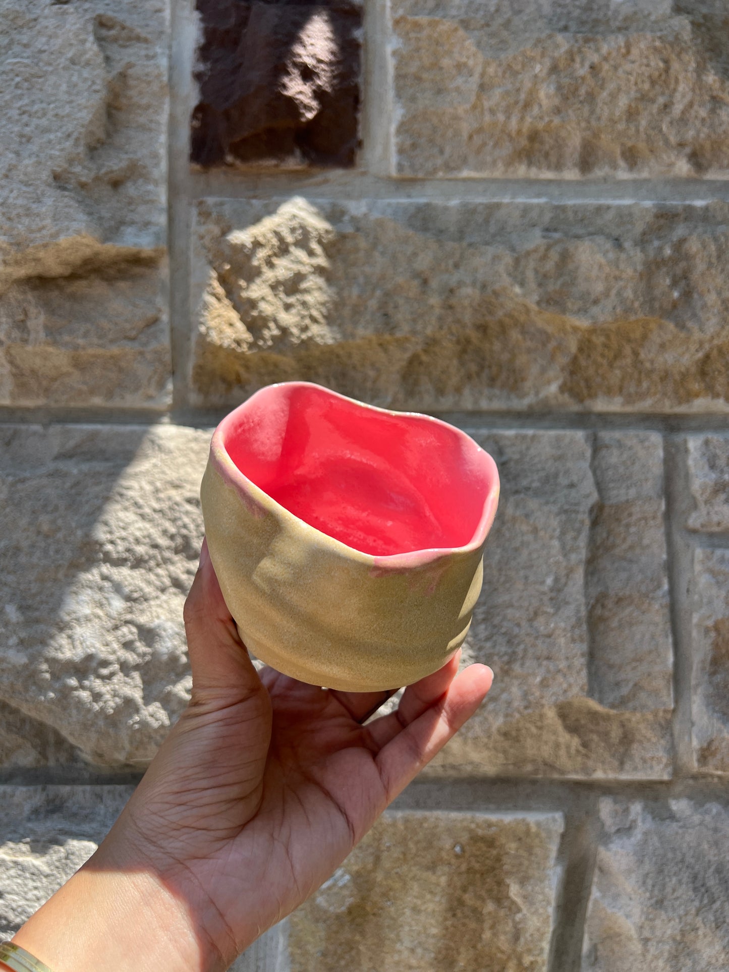 Pink Wheat Wavy Cup Bowl