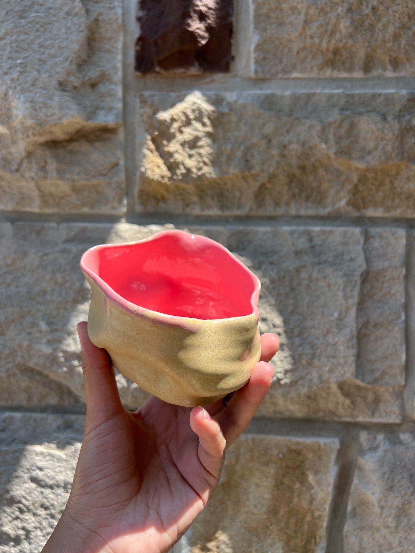 Pink Wheat Wavy Cup Bowl