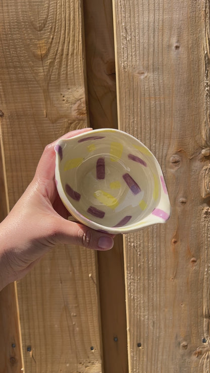 Purple & Yellow Pastel Bowl With Matching Mini Bowl *2 Pieces*