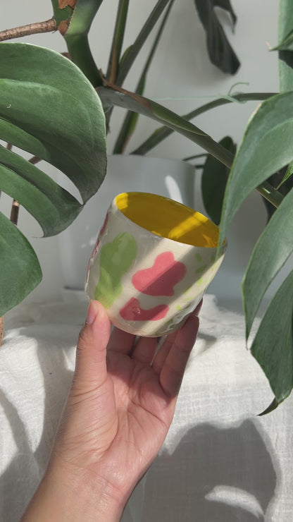 Yellow Pink & Green Blobby Cup