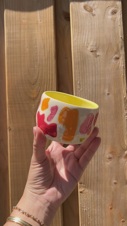 Yellow Multicolour Blobby Cup