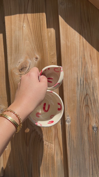 Pink & Red Horseshoe Espresso Cup