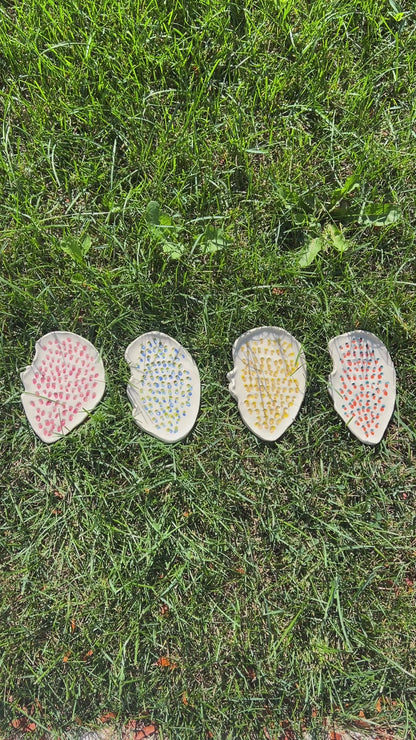 Pink & Red Trypophilia Oyster Plate