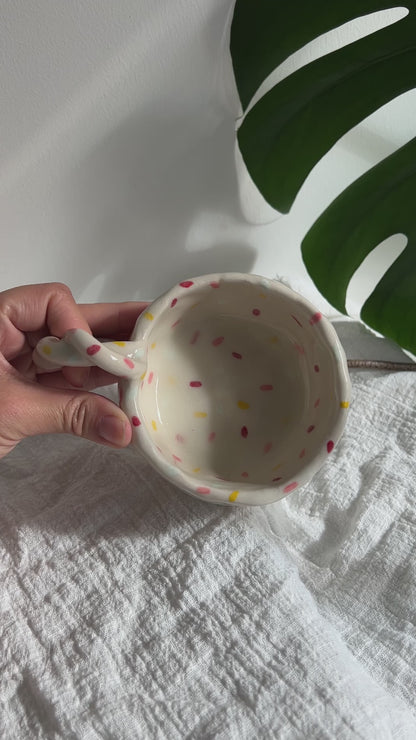 Red Pink Dandelion Sprinkle Mug