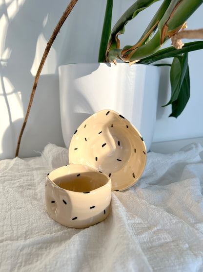 Black & White Sprinkle Bowl & Ramekin *Matching Set*