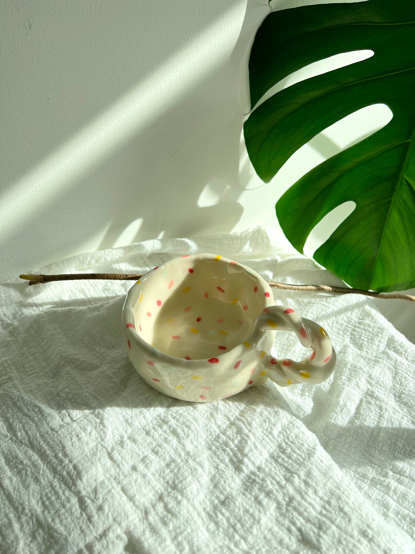 Red Pink Dandelion Sprinkle Mug