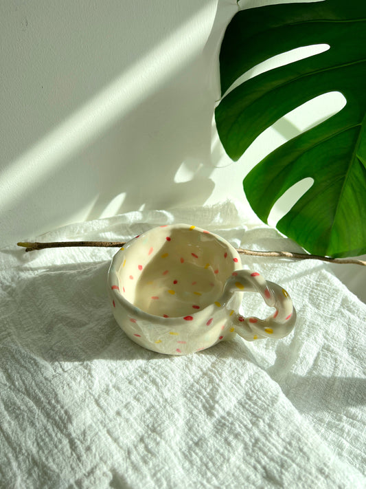 Red Pink Dandelion Sprinkle Mug