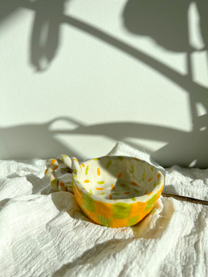 Orange & Lime Checkered Sprinkle Mug